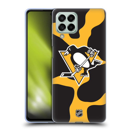 NHL Pittsburgh Penguins Cow Pattern Soft Gel Case for Samsung Galaxy M53 (2022)