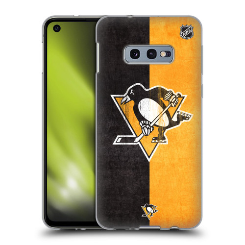 NHL Pittsburgh Penguins Half Distressed Soft Gel Case for Samsung Galaxy S10e