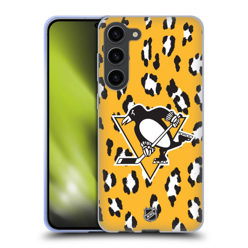 NHL Pittsburgh Penguins Leopard Pattern Soft Gel Case for Samsung Galaxy S23+ 5G