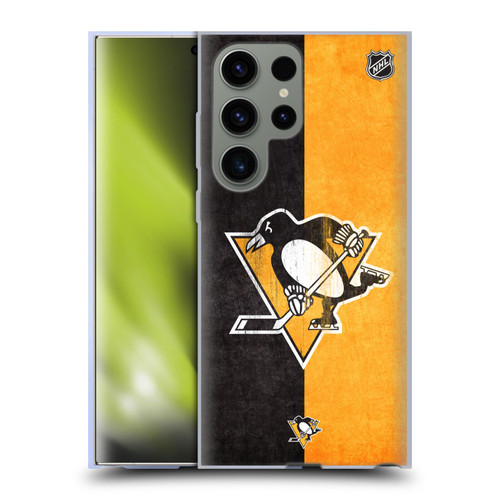 NHL Pittsburgh Penguins Half Distressed Soft Gel Case for Samsung Galaxy S23 Ultra 5G