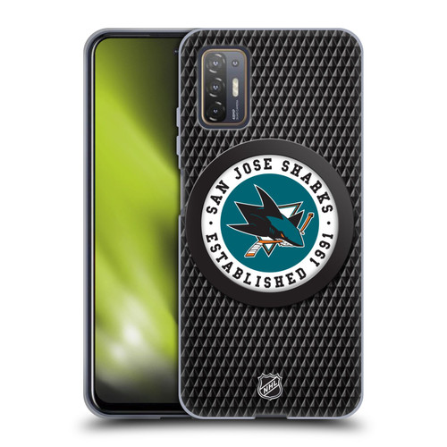 NHL San Jose Sharks Puck Texture Soft Gel Case for HTC Desire 21 Pro 5G