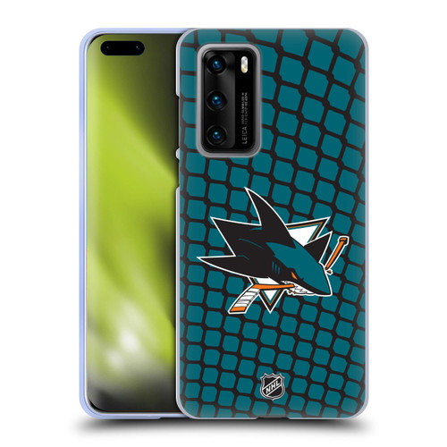 NHL San Jose Sharks Net Pattern Soft Gel Case for Huawei P40 5G