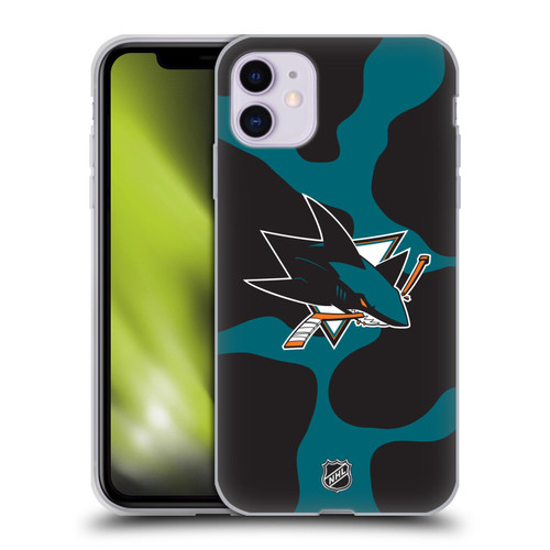 NHL San Jose Sharks Cow Pattern Soft Gel Case for Apple iPhone 11