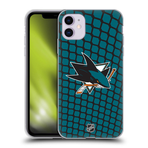 NHL San Jose Sharks Net Pattern Soft Gel Case for Apple iPhone 11