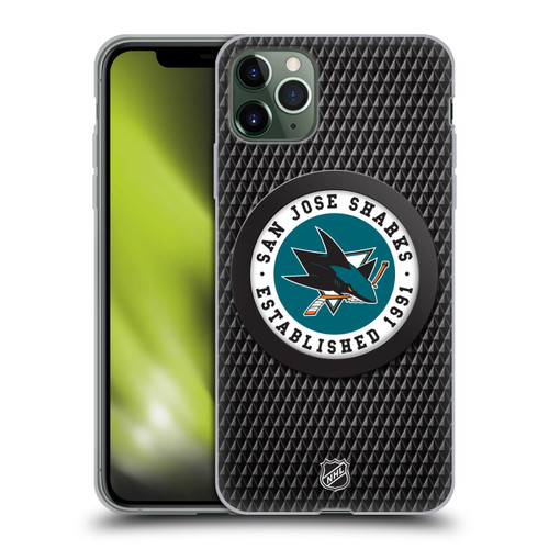 NHL San Jose Sharks Puck Texture Soft Gel Case for Apple iPhone 11 Pro Max