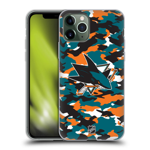 NHL San Jose Sharks Camouflage Soft Gel Case for Apple iPhone 11 Pro