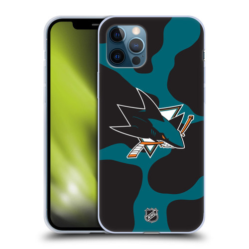 NHL San Jose Sharks Cow Pattern Soft Gel Case for Apple iPhone 12 / iPhone 12 Pro