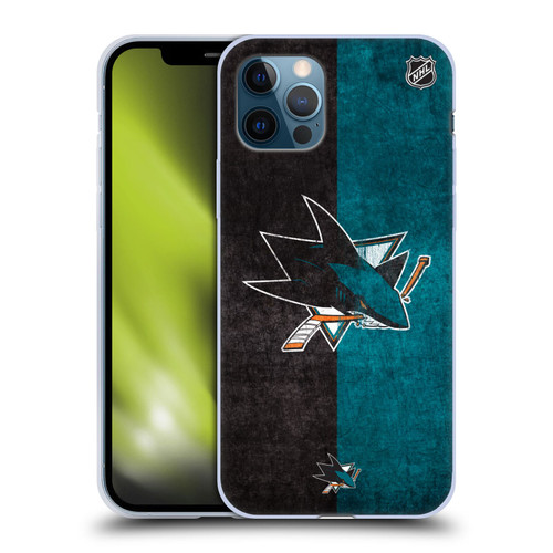 NHL San Jose Sharks Half Distressed Soft Gel Case for Apple iPhone 12 / iPhone 12 Pro