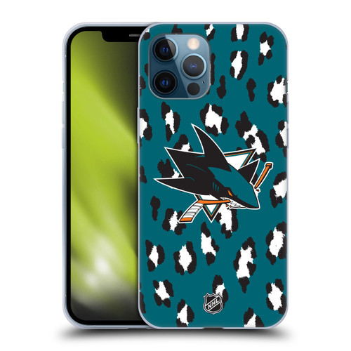 NHL San Jose Sharks Leopard Patten Soft Gel Case for Apple iPhone 12 Pro Max