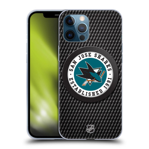 NHL San Jose Sharks Puck Texture Soft Gel Case for Apple iPhone 12 Pro Max