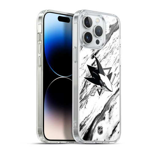 NHL San Jose Sharks Marble Soft Gel Case for Apple iPhone 13 Pro Max