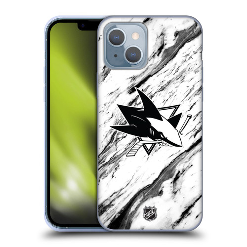 NHL San Jose Sharks Marble Soft Gel Case for Apple iPhone 14