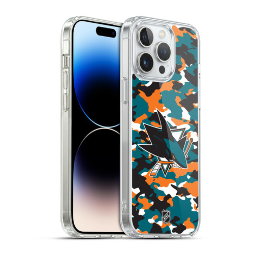 NHL San Jose Sharks Camouflage Soft Gel Case for Apple iPhone 14 Pro Max
