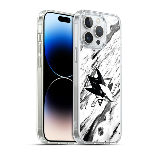 NHL San Jose Sharks Marble Soft Gel Case for Apple iPhone 14 Pro Max