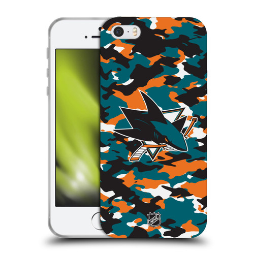 NHL San Jose Sharks Camouflage Soft Gel Case for Apple iPhone 5 / 5s / iPhone SE 2016