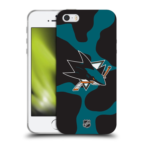 NHL San Jose Sharks Cow Pattern Soft Gel Case for Apple iPhone 5 / 5s / iPhone SE 2016