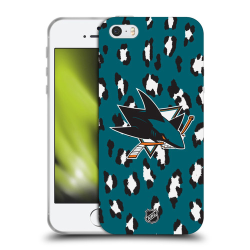 NHL San Jose Sharks Leopard Patten Soft Gel Case for Apple iPhone 5 / 5s / iPhone SE 2016