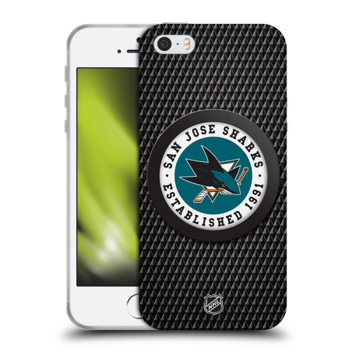 NHL San Jose Sharks Puck Texture Soft Gel Case for Apple iPhone 5 / 5s / iPhone SE 2016