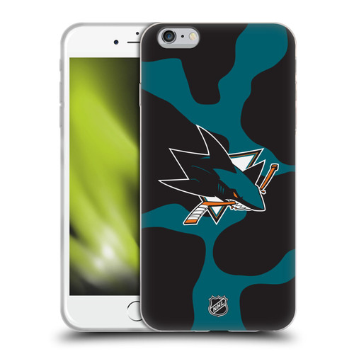NHL San Jose Sharks Cow Pattern Soft Gel Case for Apple iPhone 6 Plus / iPhone 6s Plus