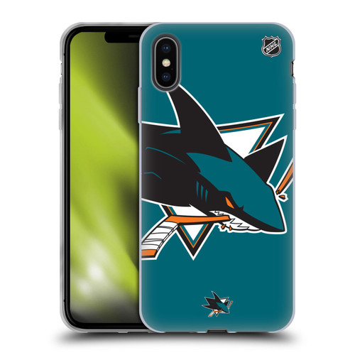 NHL San Jose Sharks Oversized Soft Gel Case for Apple iPhone XS Max