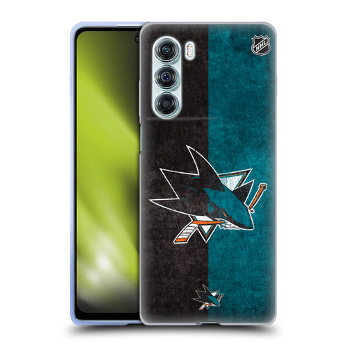 NHL San Jose Sharks Half Distressed Soft Gel Case for Motorola Edge S30 / Moto G200 5G