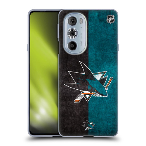 NHL San Jose Sharks Half Distressed Soft Gel Case for Motorola Edge X30