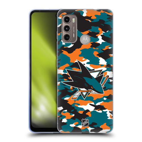 NHL San Jose Sharks Camouflage Soft Gel Case for Motorola Moto G60 / Moto G40 Fusion