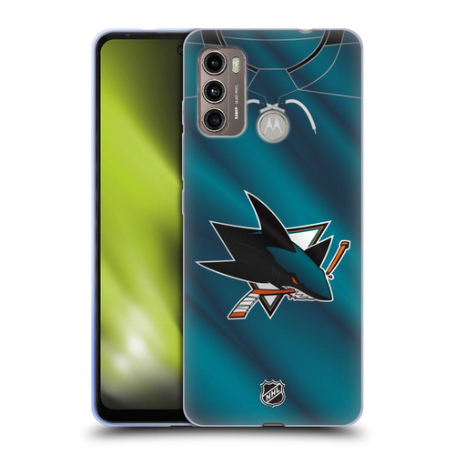 NHL San Jose Sharks Jersey Soft Gel Case for Motorola Moto G60 / Moto G40 Fusion