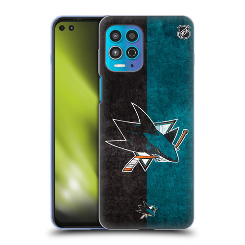 NHL San Jose Sharks Half Distressed Soft Gel Case for Motorola Moto G100