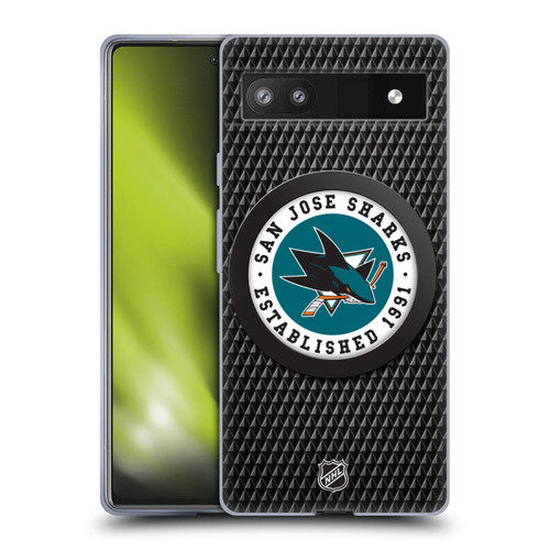 NHL San Jose Sharks Puck Texture Soft Gel Case for Google Pixel 6a