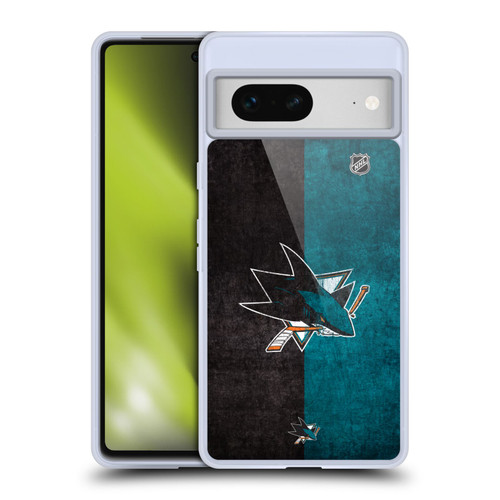 NHL San Jose Sharks Half Distressed Soft Gel Case for Google Pixel 7