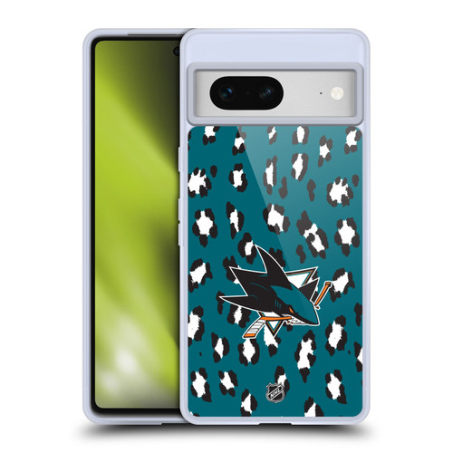 NHL San Jose Sharks Leopard Patten Soft Gel Case for Google Pixel 7