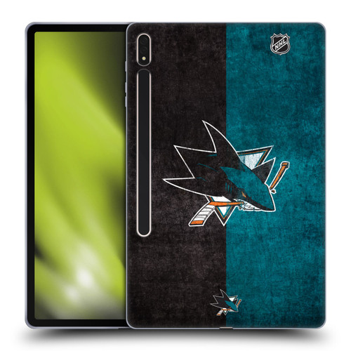 NHL San Jose Sharks Half Distressed Soft Gel Case for Samsung Galaxy Tab S8 Plus