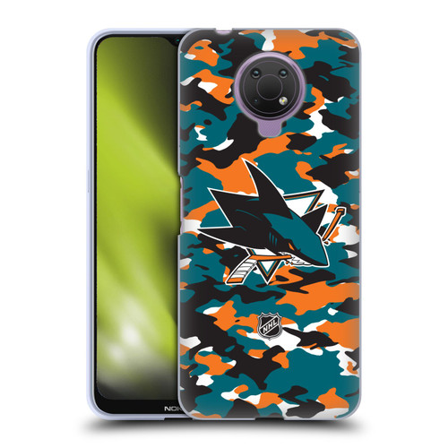 NHL San Jose Sharks Camouflage Soft Gel Case for Nokia G10