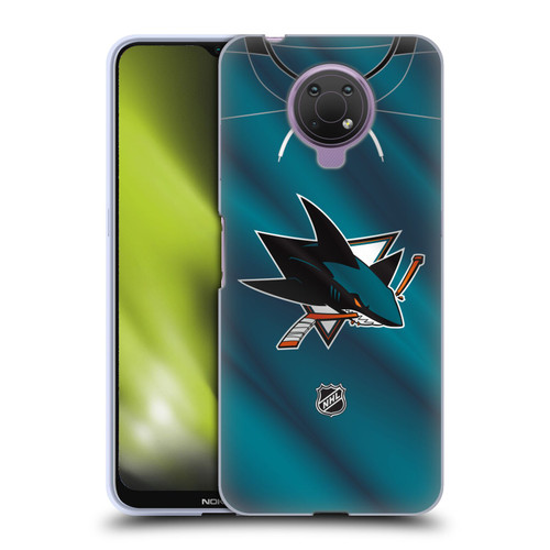 NHL San Jose Sharks Jersey Soft Gel Case for Nokia G10