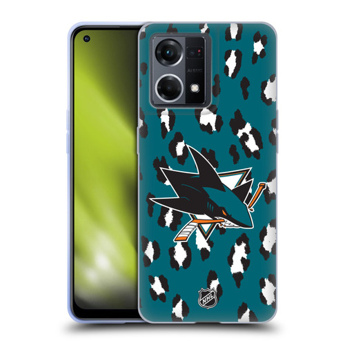 NHL San Jose Sharks Leopard Pattern Soft Gel Case for OPPO Reno8 4G