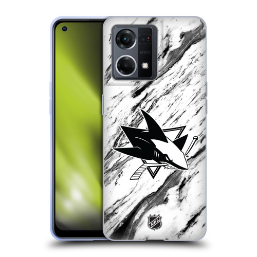 NHL San Jose Sharks Marble Soft Gel Case for OPPO Reno8 4G