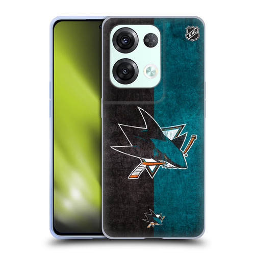 NHL San Jose Sharks Half Distressed Soft Gel Case for OPPO Reno8 Pro