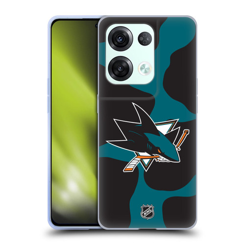 NHL San Jose Sharks Cow Pattern Soft Gel Case for OPPO Reno8 Pro