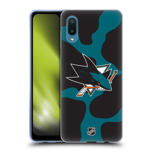 NHL San Jose Sharks Cow Pattern Soft Gel Case for Samsung Galaxy A02/M02 (2021)
