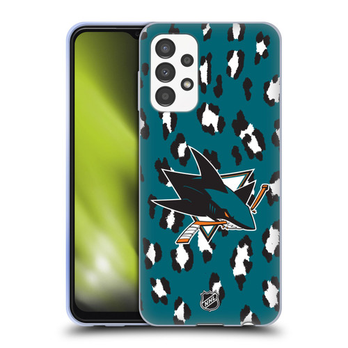 NHL San Jose Sharks Leopard Patten Soft Gel Case for Samsung Galaxy A13 (2022)