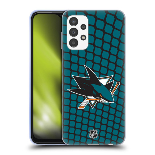 NHL San Jose Sharks Net Pattern Soft Gel Case for Samsung Galaxy A13 (2022)
