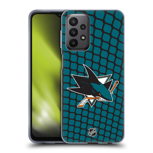 NHL San Jose Sharks Net Pattern Soft Gel Case for Samsung Galaxy A23 / 5G (2022)