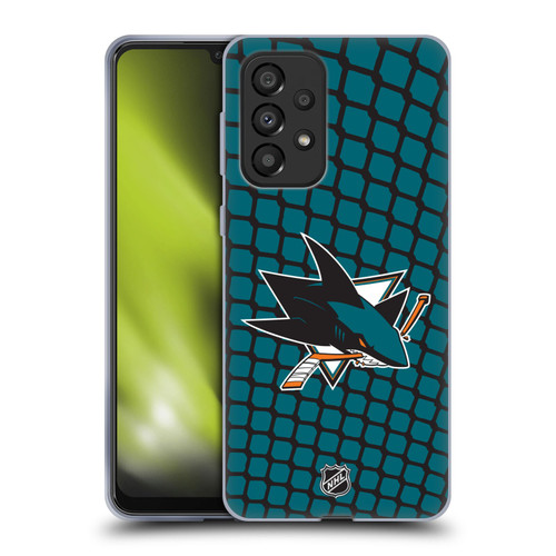 NHL San Jose Sharks Net Pattern Soft Gel Case for Samsung Galaxy A33 5G (2022)