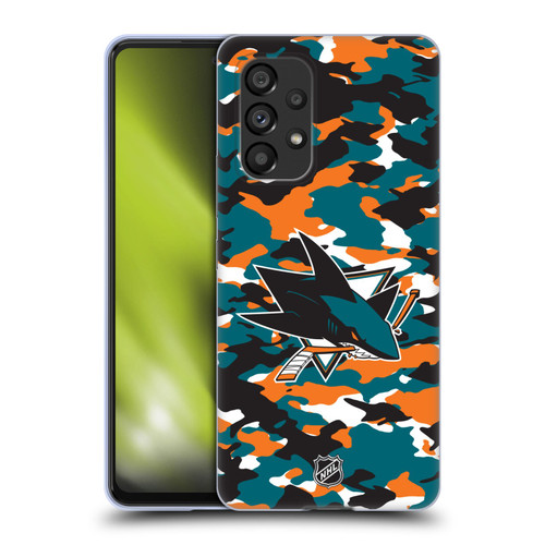 NHL San Jose Sharks Camouflage Soft Gel Case for Samsung Galaxy A53 5G (2022)