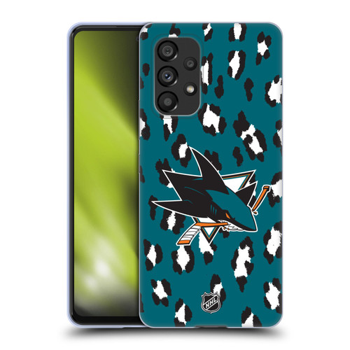 NHL San Jose Sharks Leopard Patten Soft Gel Case for Samsung Galaxy A53 5G (2022)