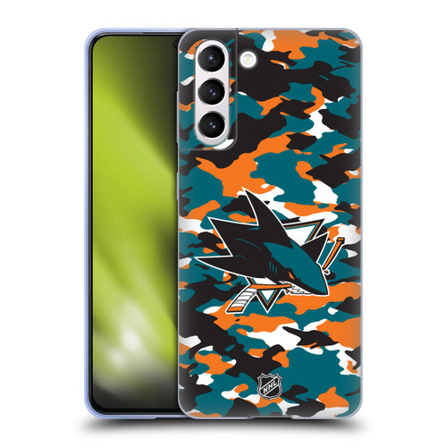 NHL San Jose Sharks Camouflage Soft Gel Case for Samsung Galaxy S21 5G