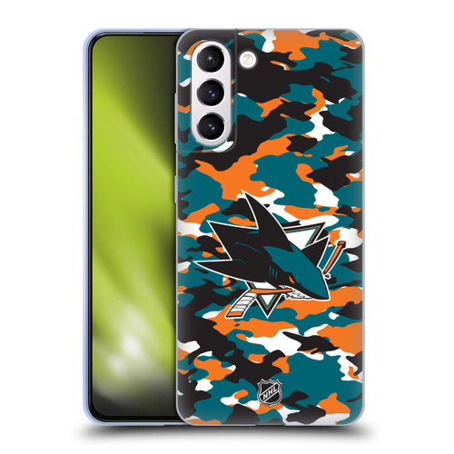 NHL San Jose Sharks Camouflage Soft Gel Case for Samsung Galaxy S21+ 5G