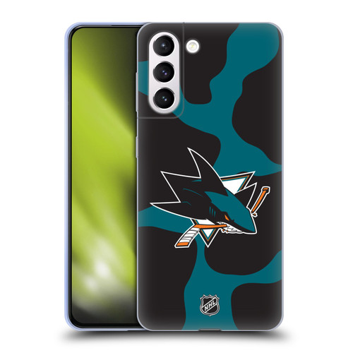 NHL San Jose Sharks Cow Pattern Soft Gel Case for Samsung Galaxy S21+ 5G