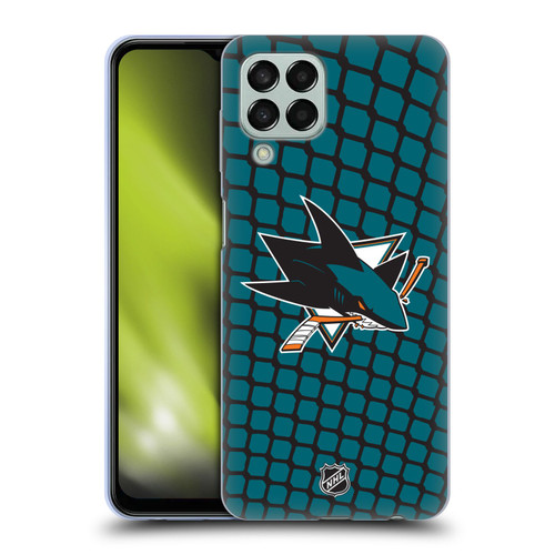 NHL San Jose Sharks Net Pattern Soft Gel Case for Samsung Galaxy M33 (2022)